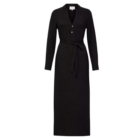 Bird and Knoll Cotton Black Frieda Belted Shirtdress (L) - Picture 2 of 16